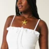 Trägerloses Maxikleid mit Smokarbeit