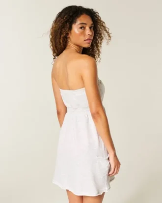 Trägerloses Mini-Kleid aus Frottee