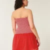 Trägerloses Minikleid aus Strickgewebe mit tiefem Taillenbund Trägerloses Minikleid aus Strickgewebe mit tiefem Taillenbund