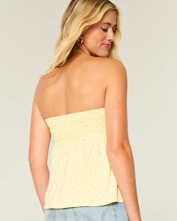 Trägerloses, tailliertes Babydoll-Oberteil Trägerloses, tailliertes Babydoll-Oberteil