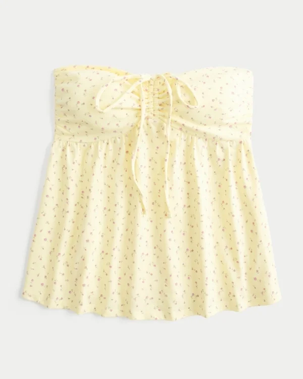 Trägerloses, tailliertes Babydoll-Oberteil Trägerloses, tailliertes Babydoll-Oberteil
