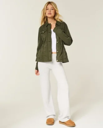 Twill-Jacke im Y2K-Military-Stil