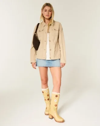 Twill-Jacke im Y2K-Military-Stil