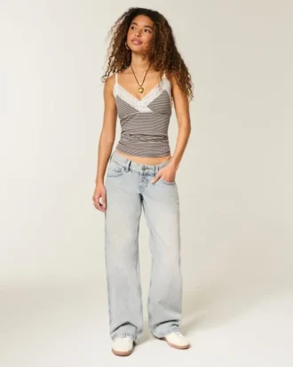 Ultra-Low-Rise-Baggy-Jeans in heller Waschung
