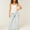 Ultra Low-Rise Light Wash Mini Waistband Shoelace Baggy Jeans Ultra Low-Rise Light Wash Mini Waistband Shoelace Baggy Jeans