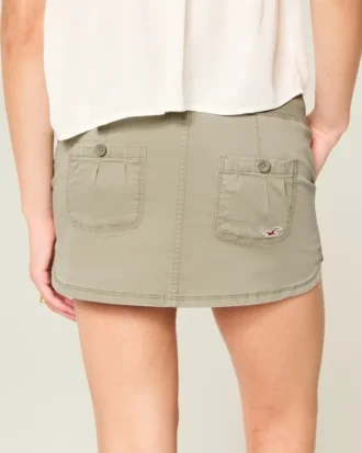 Ultra Low-Rise Twill Micro Mini Skort