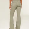 Ultra-niedrig geschnittene, bestickte Flare-Hose Ultra-niedrig geschnittene, bestickte Flare-Hose