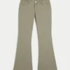 Ultra-niedrig geschnittene, bestickte Flare-Hose Ultra-niedrig geschnittene, bestickte Flare-Hose