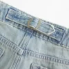 Ultra-niedrige Leibhöhe, hell gewaschen, Baggy-Jeans mit Schnallenverschluss hinten Ultra-niedrige Leibhöhe, hell gewaschen, Baggy-Jeans mit Schnallenverschluss hinten