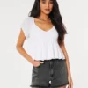 Ultrahoch geschnittene Mom-Shorts aus verblasstem schwarzem Denim