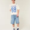 Unterhalb des Knies Medium Wash Super Baggy Denim Shorts