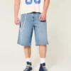 Unterhalb des Knies Medium Wash Super Baggy Denim Shorts