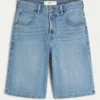 Unterhalb des Knies Medium Wash Super Baggy Denim Shorts