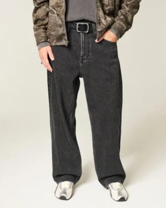 Washed Black Dodge Hellcat Graphic Baggy Jeans