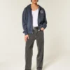 Washed Black Logo Graphic Baggy Jeans Washed Black Logo Graphic Baggy Jeans