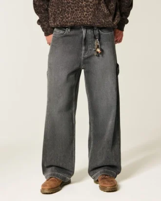 Washed Black Super Baggy Painter Jeans