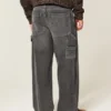 Washed Black Super Baggy Painter Jeans