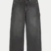 Washed Black Super Baggy Painter Jeans