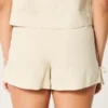Weiche Shorts aus Leinenmischgewebe mit seitlicher Schleife