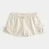 Weiche Shorts aus Leinenmischgewebe mit seitlicher Schleife