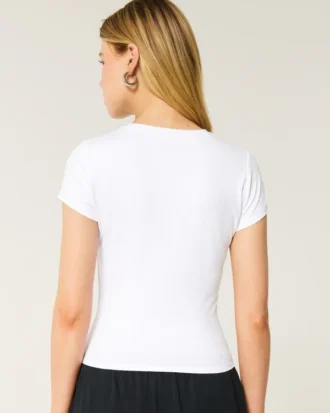 Weiches, nahtloses Stretch-Material Rundhals-Baby-T-Shirt